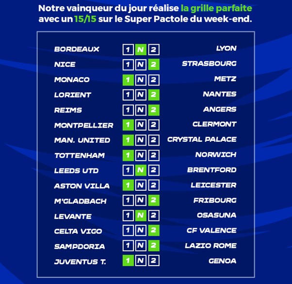 Grille Loto Foot 15 n°53